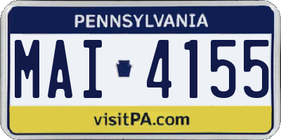PA license plate MAI4155
