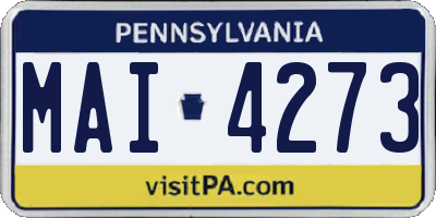 PA license plate MAI4273