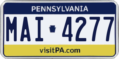 PA license plate MAI4277