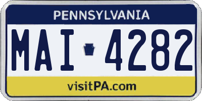 PA license plate MAI4282