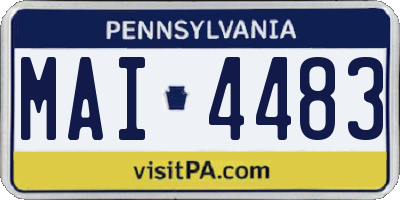 PA license plate MAI4483