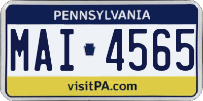 PA license plate MAI4565