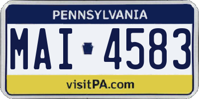 PA license plate MAI4583