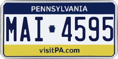 PA license plate MAI4595