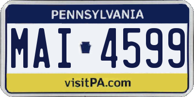 PA license plate MAI4599