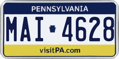 PA license plate MAI4628