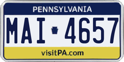 PA license plate MAI4657