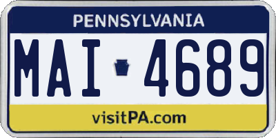 PA license plate MAI4689