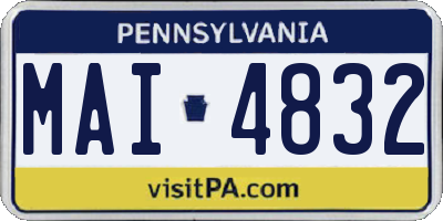 PA license plate MAI4832