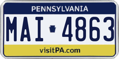 PA license plate MAI4863