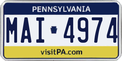 PA license plate MAI4974