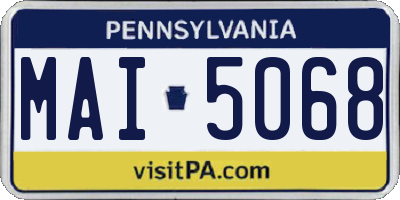 PA license plate MAI5068