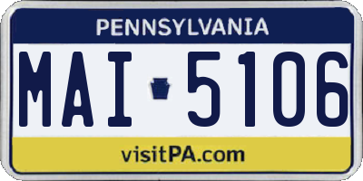 PA license plate MAI5106