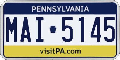 PA license plate MAI5145