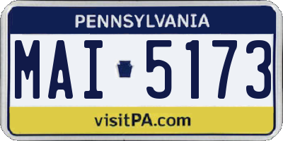 PA license plate MAI5173