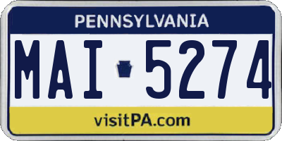 PA license plate MAI5274