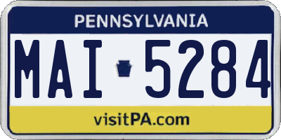 PA license plate MAI5284