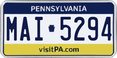 PA license plate MAI5294