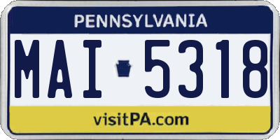 PA license plate MAI5318