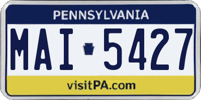 PA license plate MAI5427