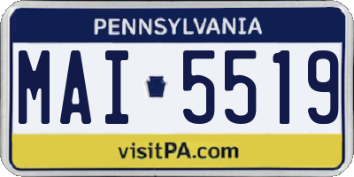 PA license plate MAI5519