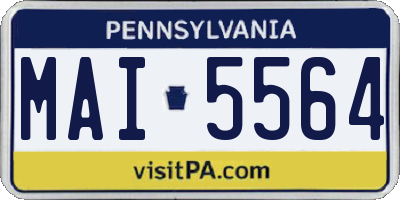 PA license plate MAI5564