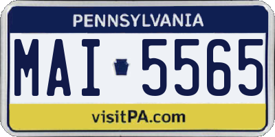 PA license plate MAI5565