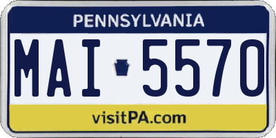 PA license plate MAI5570