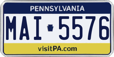 PA license plate MAI5576