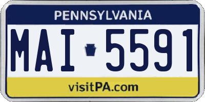 PA license plate MAI5591