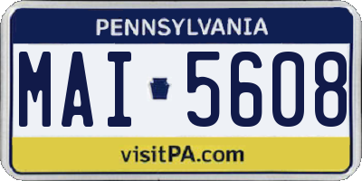 PA license plate MAI5608