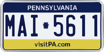 PA license plate MAI5611