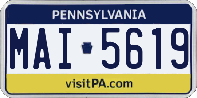 PA license plate MAI5619