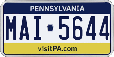 PA license plate MAI5644