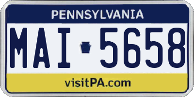 PA license plate MAI5658