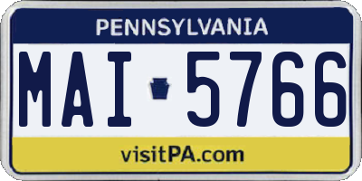 PA license plate MAI5766