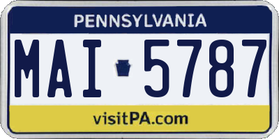 PA license plate MAI5787