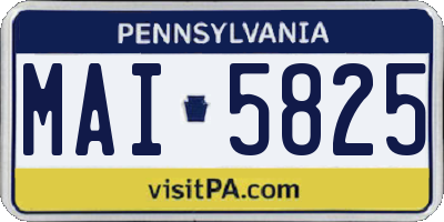 PA license plate MAI5825