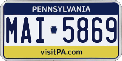 PA license plate MAI5869