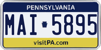 PA license plate MAI5895