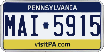 PA license plate MAI5915