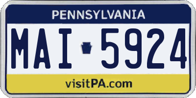 PA license plate MAI5924