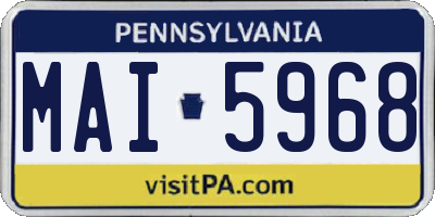 PA license plate MAI5968