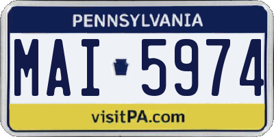 PA license plate MAI5974