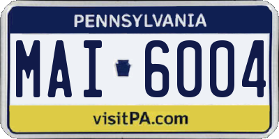 PA license plate MAI6004