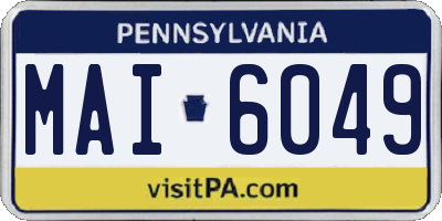 PA license plate MAI6049