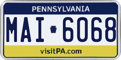 PA license plate MAI6068