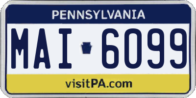 PA license plate MAI6099