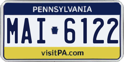 PA license plate MAI6122