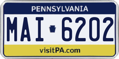 PA license plate MAI6202